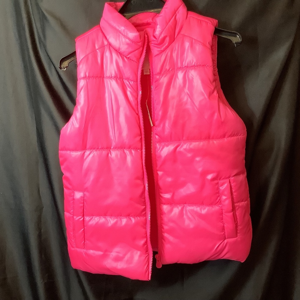 NWT Justice big girls hot pink puffer vest